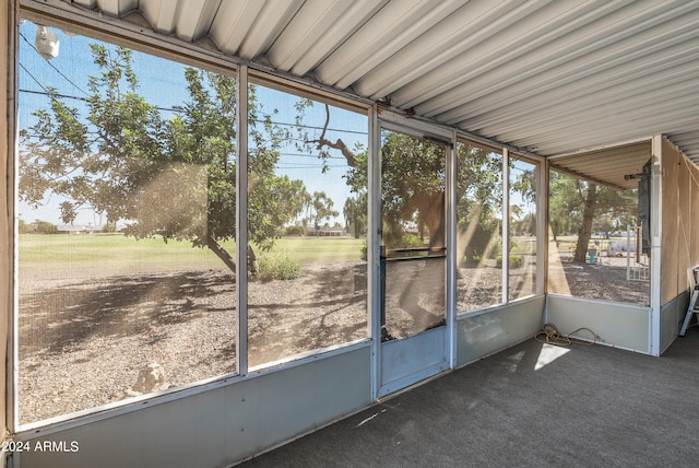 view of unfurnished sunroom