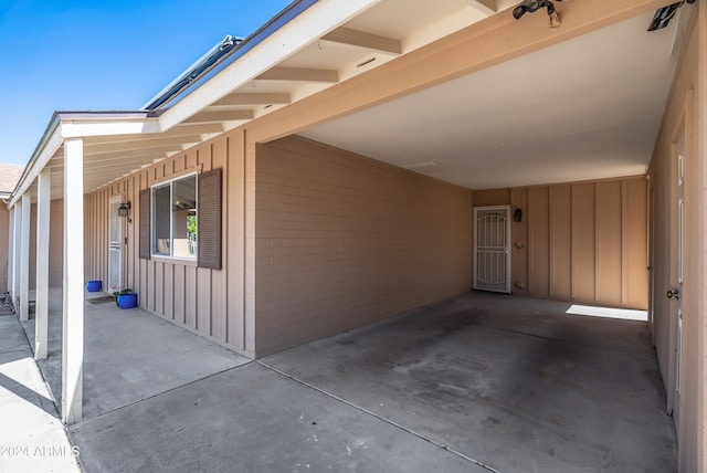 view of patio with a carport