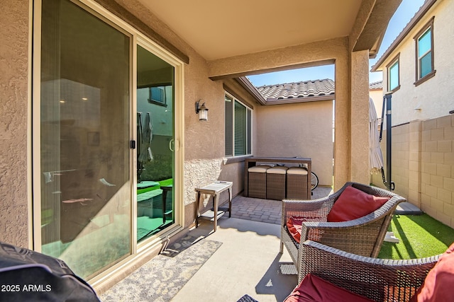 balcony with a patio