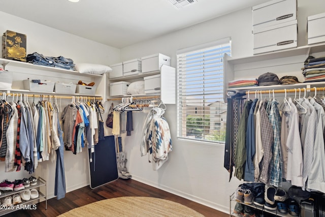spacious closet featuring wood finished floors