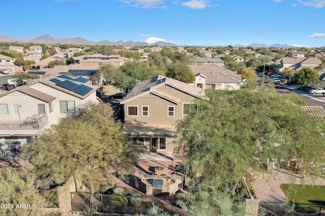 aerial view with a mountain view