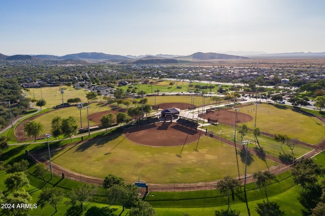 aerial view featuring a mountain view