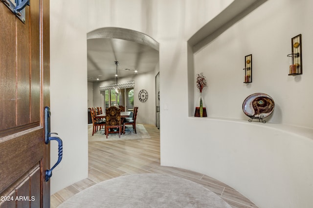 foyer featuring light hardwood / wood-style floors