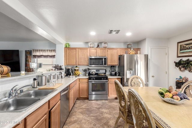 kitchen with sink and stainless steel appliances