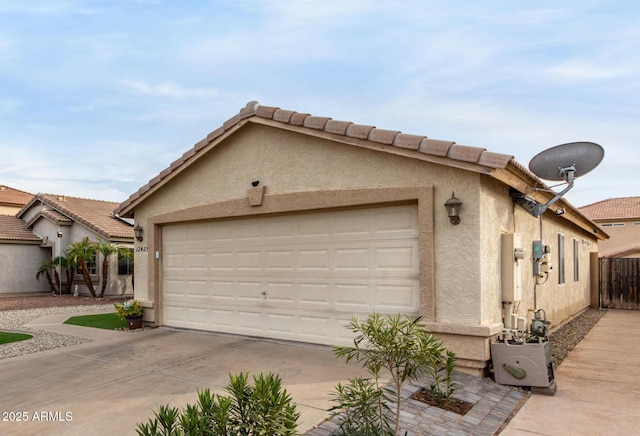 exterior space featuring a garage