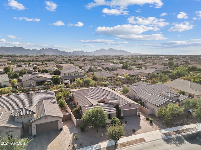 bird's eye view featuring a mountain view