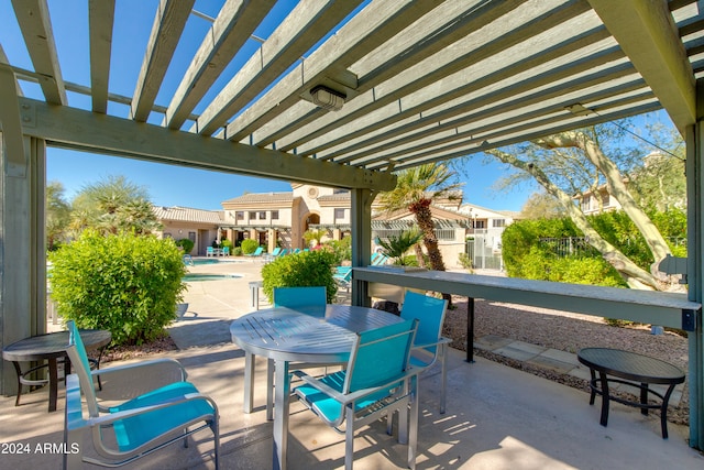 view of patio / terrace featuring a pergola