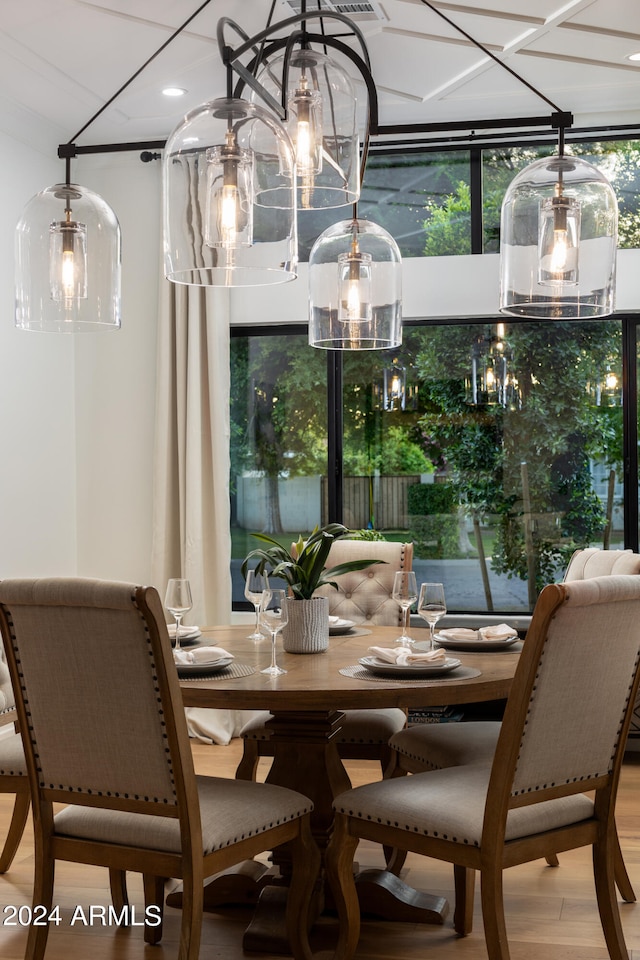 dining room with hardwood / wood-style floors