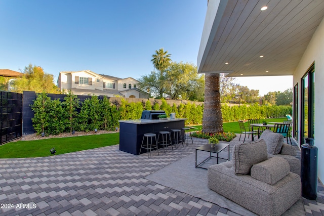 view of patio / terrace with an outdoor living space