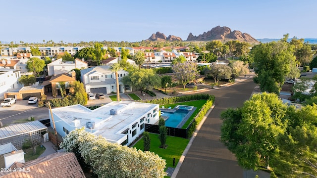 bird's eye view featuring a mountain view