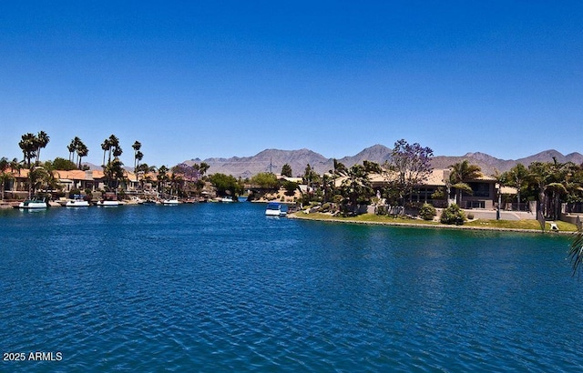 property view of water featuring a mountain view