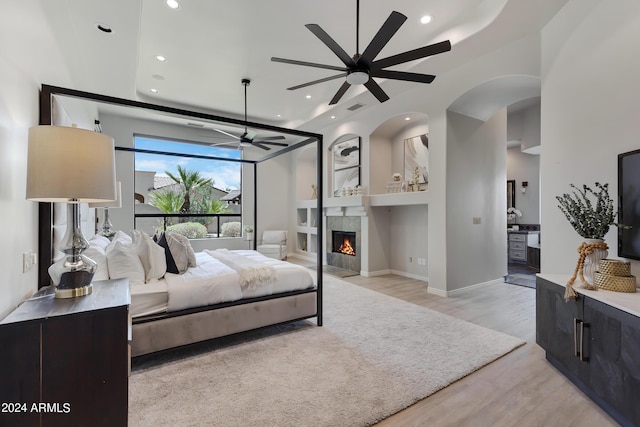 bedroom with light wood-type flooring