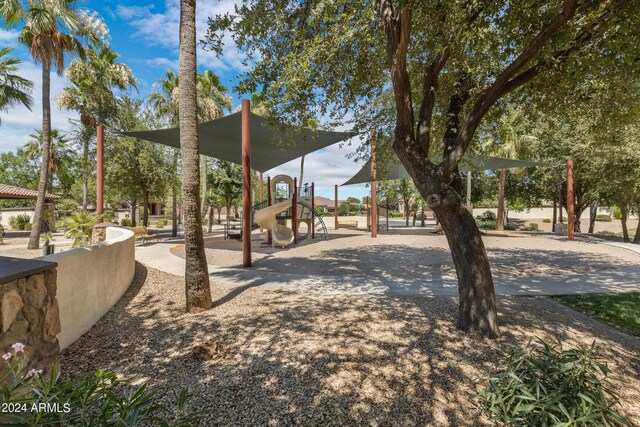 view of yard featuring a playground