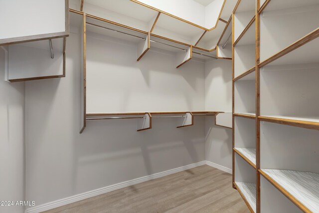 walk in closet featuring light hardwood / wood-style floors