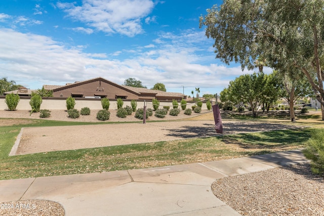 surrounding community featuring volleyball court