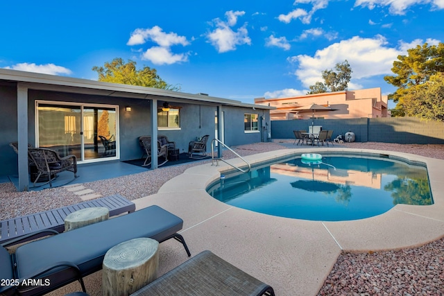 view of pool featuring a patio area