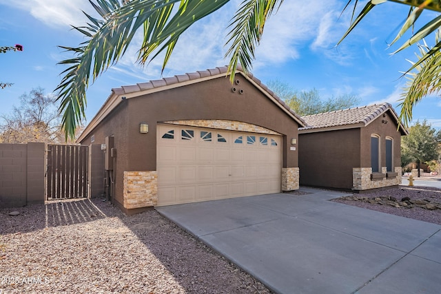 view of front of property featuring a garage