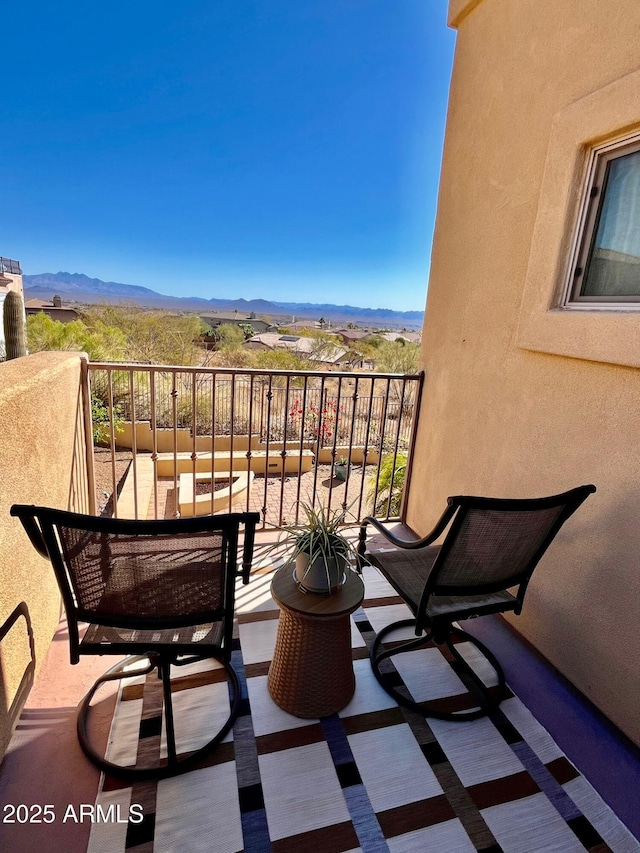 balcony with a mountain view