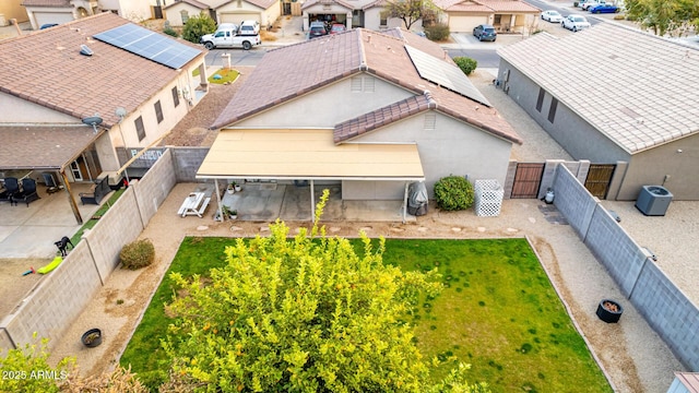 drone / aerial view with a residential view