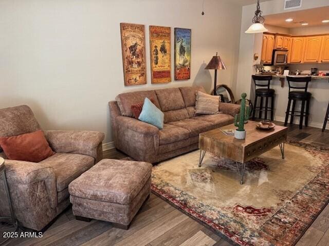 living room featuring hardwood / wood-style flooring