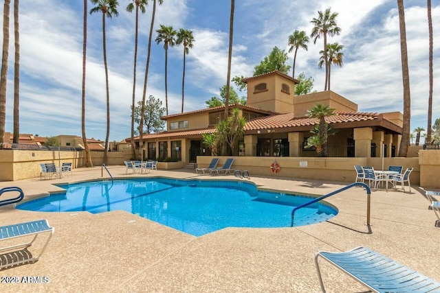 view of pool with a patio area