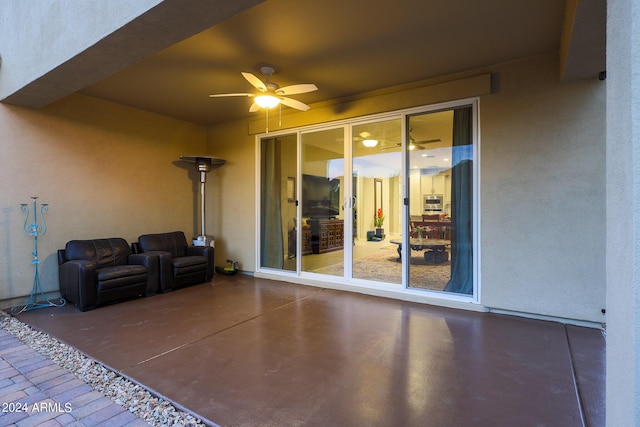 view of patio / terrace with ceiling fan