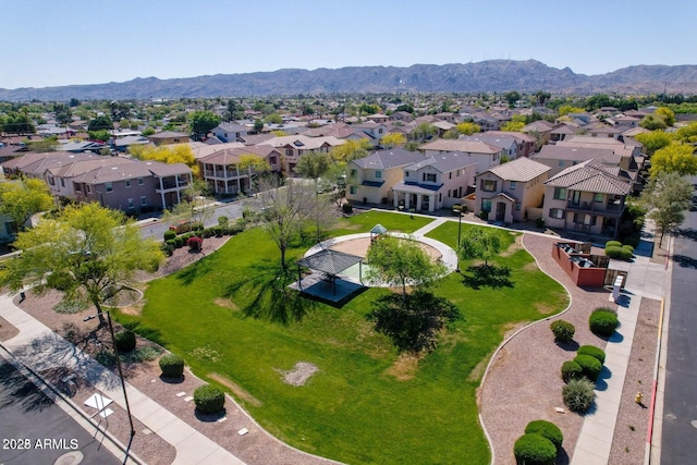 aerial view featuring a mountain view