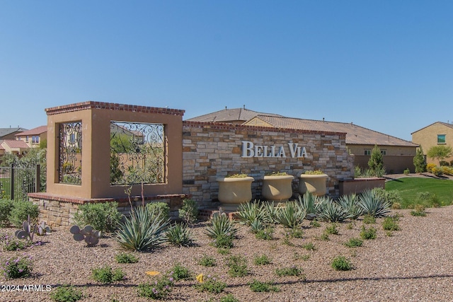 view of community sign