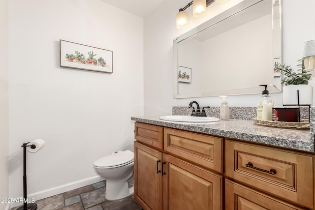 bathroom with toilet and vanity