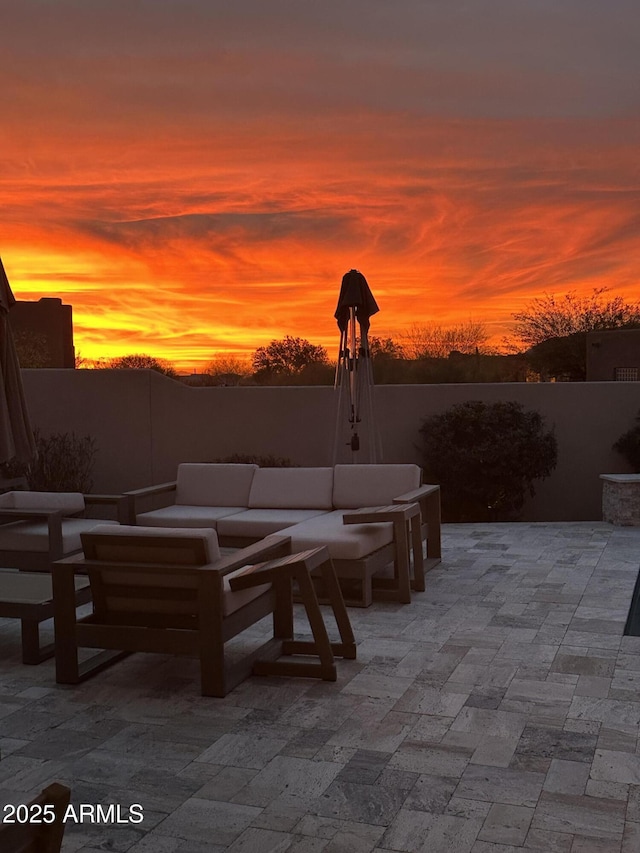 view of patio / terrace featuring an outdoor living space