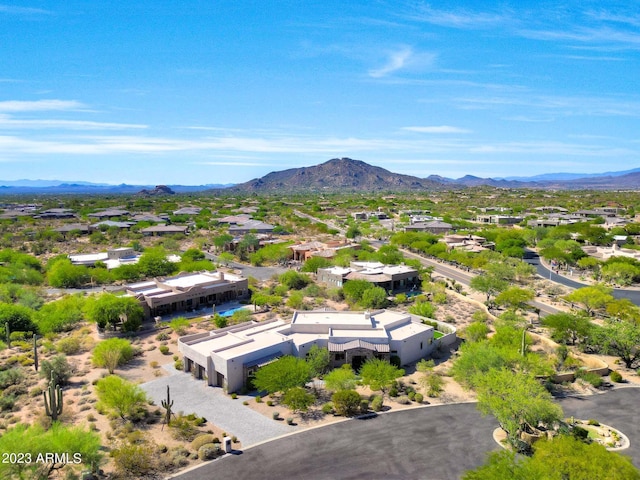 bird's eye view with a mountain view