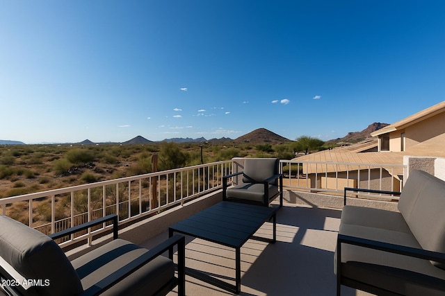 balcony with a mountain view