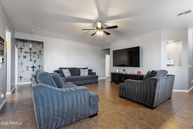 7305 W Darrel Rd, Laveen, AZ 85339 - tiled living area with ceiling fan and baseboards