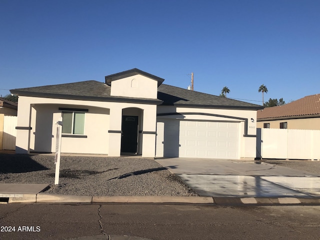 view of front of house with a garage