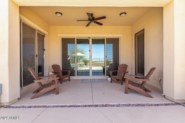 view of patio / terrace with ceiling fan