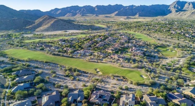 bird's eye view with a mountain view