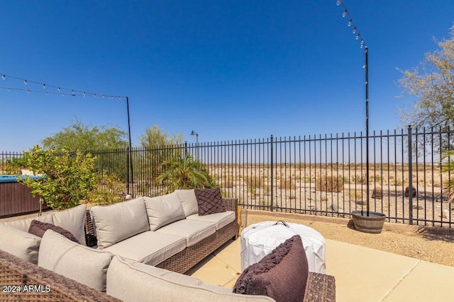 view of patio featuring an outdoor hangout area