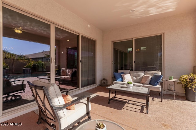 view of patio / terrace featuring an outdoor living space
