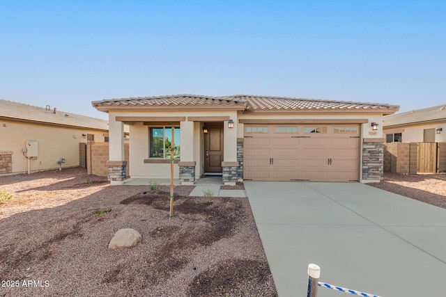 view of front of house with a garage