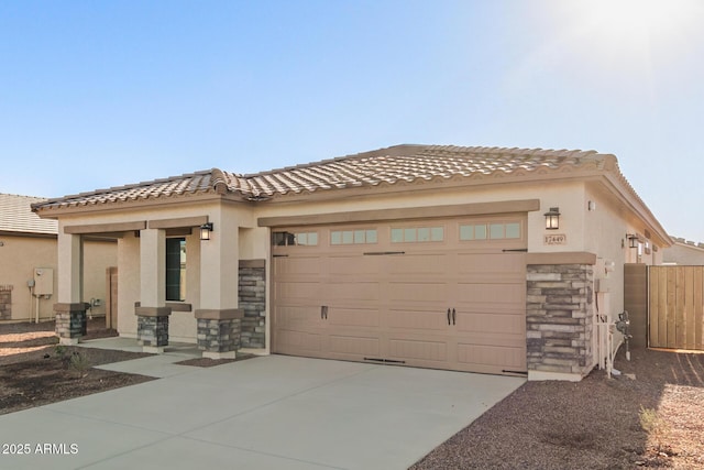 view of front of home featuring a garage