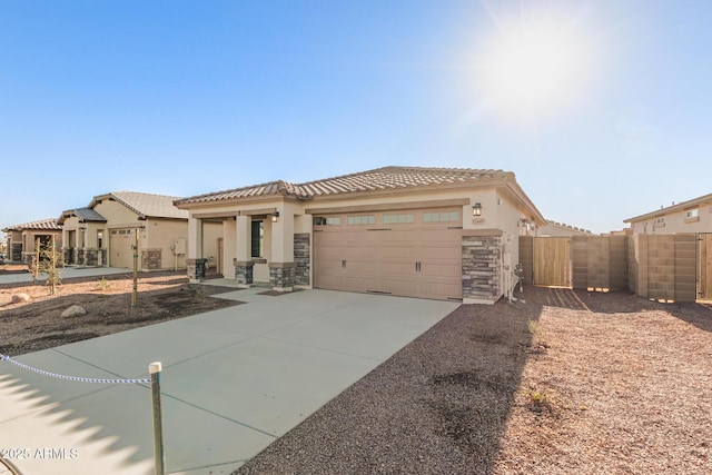 view of front of house with a garage