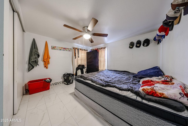 5239 W Maryland Ave, Glendale, AZ 85301 - bedroom featuring marble finish flooring and ceiling fan