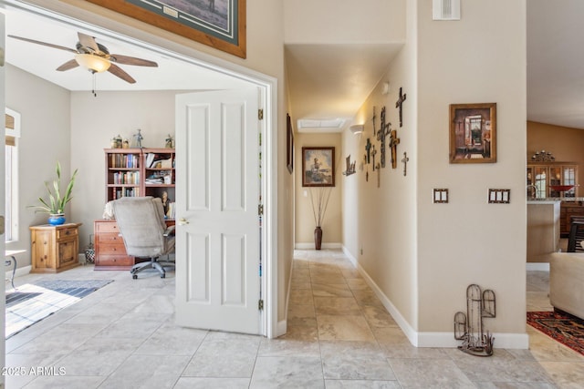 corridor with visible vents and baseboards