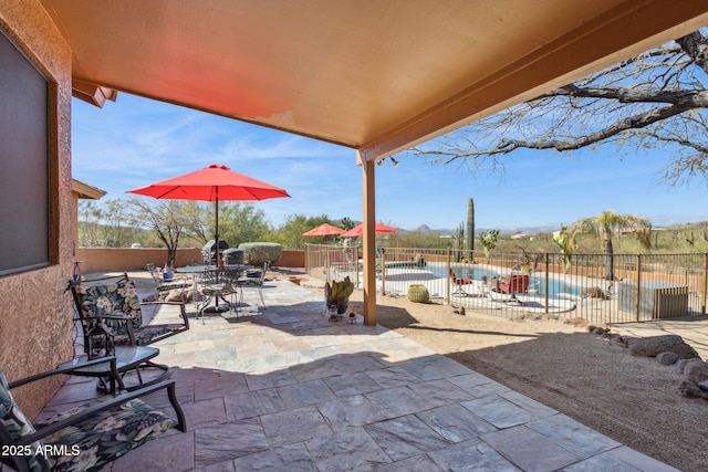 view of patio / terrace with a fenced in pool and a fenced backyard