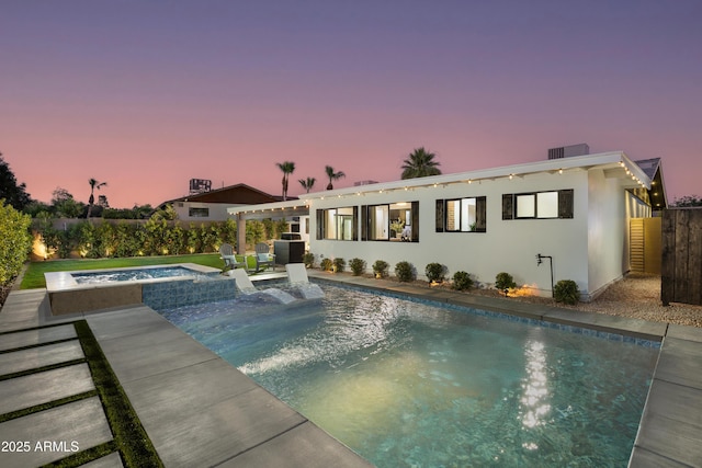 8708 E Rancho Vista Dr, Scottsdale, AZ 85251 - view of pool with a pergola and a pool with connected hot tub