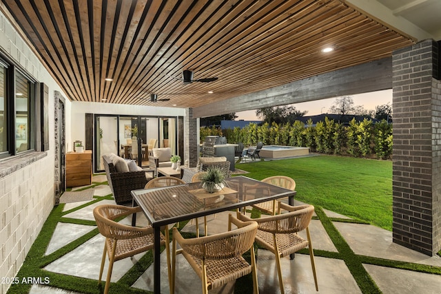 8708 E Rancho Vista Dr, Scottsdale, AZ 85251 - view of patio featuring outdoor dining area and grilling area