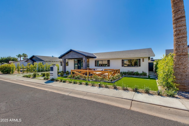 8708 E Rancho Vista Dr, Scottsdale, AZ 85251 - single story home with a front lawn and stucco siding