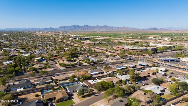 8708 E Rancho Vista Dr, Scottsdale, AZ 85251 - aerial view of property and surrounding area featuring a mountainous background and nearby suburban area