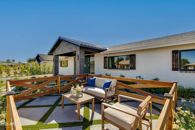 8708 E Rancho Vista Dr, Scottsdale, AZ 85251 - view of patio / terrace featuring outdoor lounge area