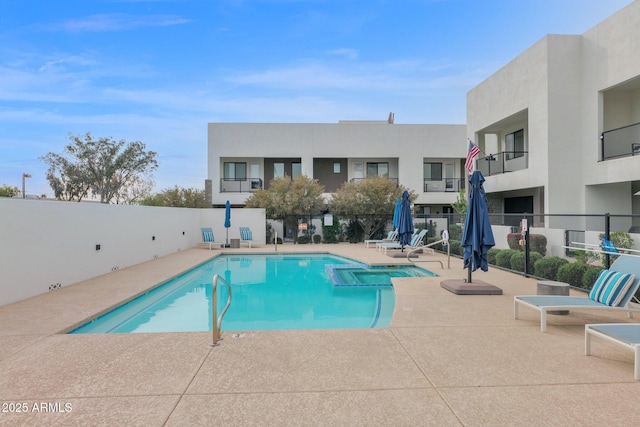 view of pool with a patio